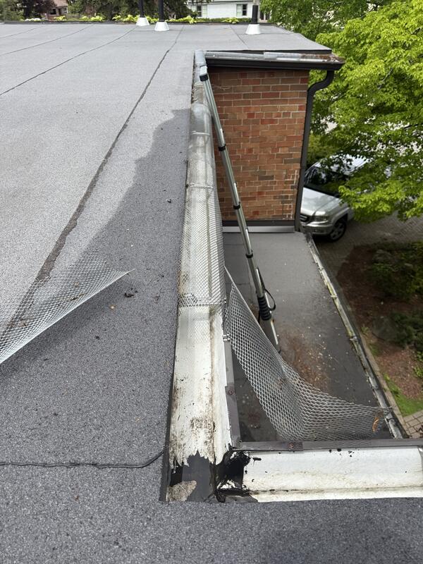 Clogged corner by the chimney — after