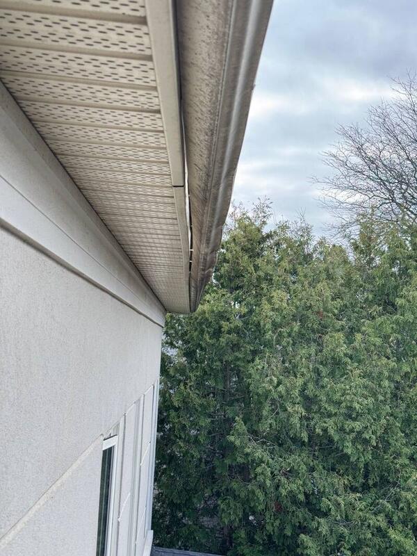 Gutter face cleaning — before